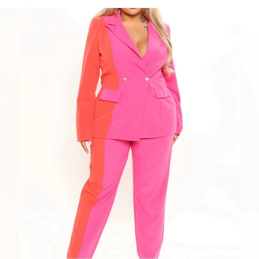 Fashion Nova Pink& Orange Pant Set